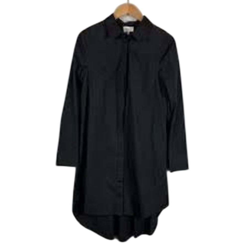 MILLY $275 Sz 4 Small Shirt Black Dress